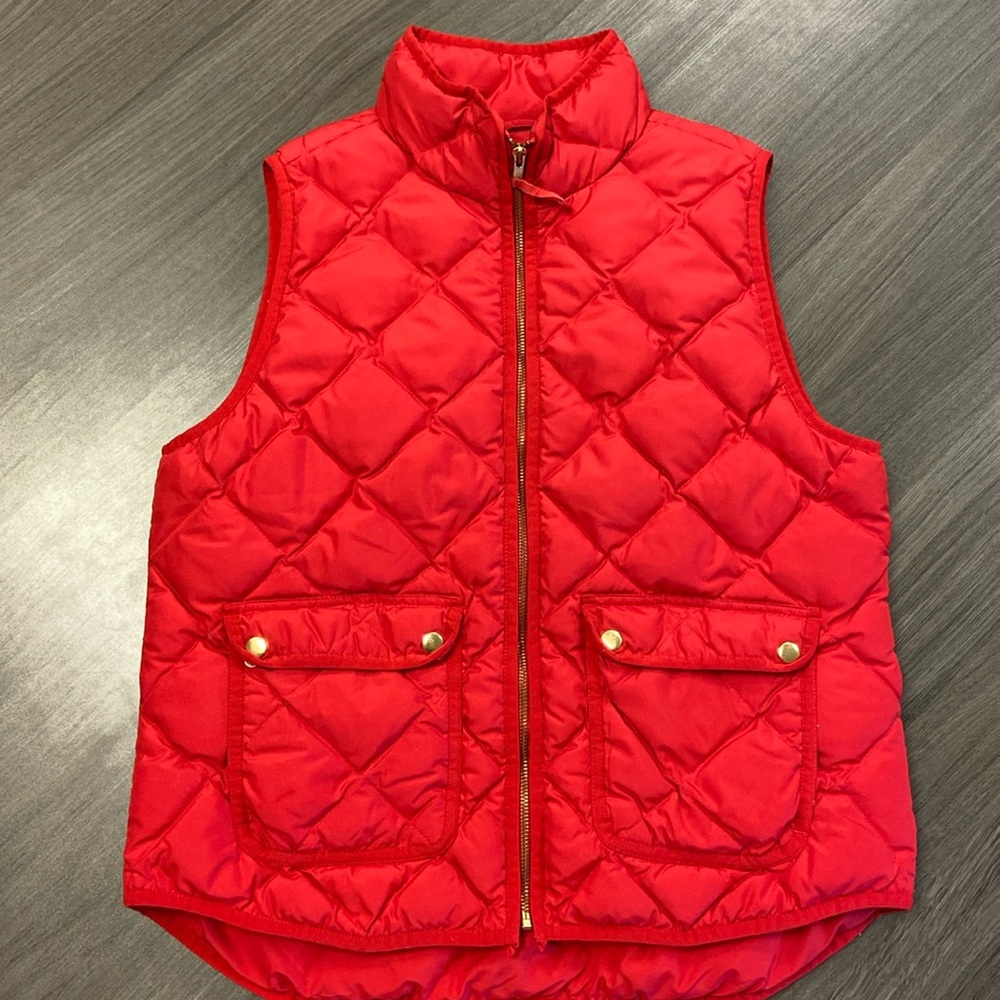 J. Crew red puffer vest